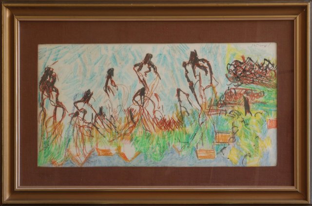 Jan Chmelař: Modrá vinice, 1976, pastel