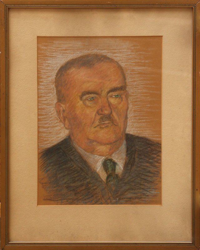 Jan Chmelař: Dědeček Melichar, 1940, pastel